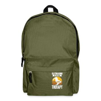 Skateboarding Better Than Therapy - Rucksack - Olivgrün - Vorne