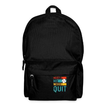 Hustle Hit Never Stop Baseball - Rucksack - Schwarz - Vorne
