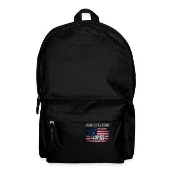 Ham Operator US Flag - Backpack - black - Front