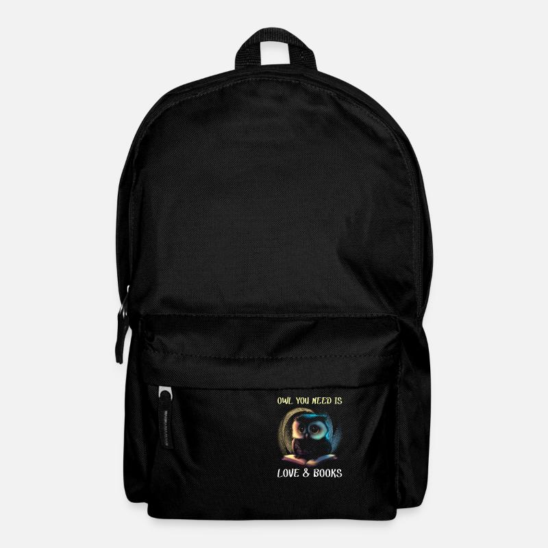 Eule auf dem Buch - Rucksack - Schwarz