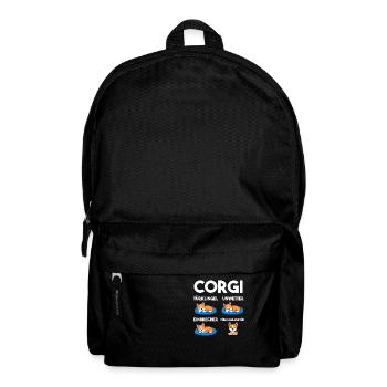 Hund Corgi - Rucksack - Schwarz - Vorne