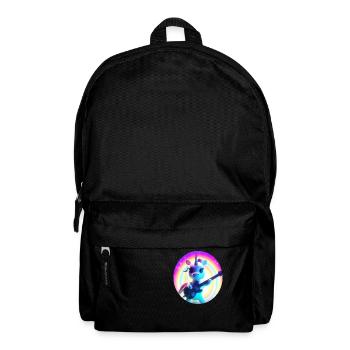 Une drôle de licorne avec guitare électrique et arc-en-ciel - Sac à dos - noir - Devant