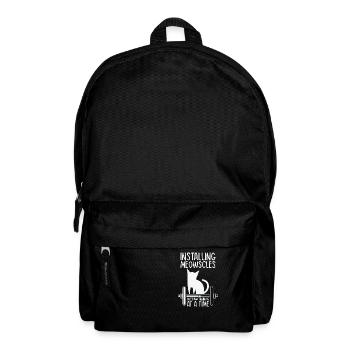 Cat Weightlifting Pet Owner Installing Weight - Backpack - black - Front