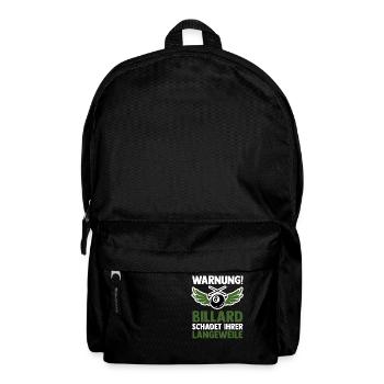 Snooker Billardtisch Billiard Billard - Rucksack - Schwarz - Vorne