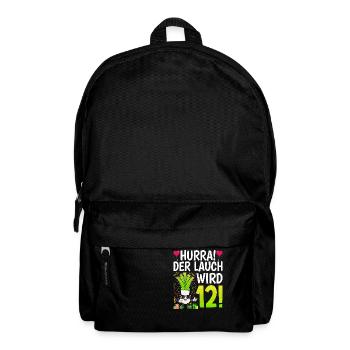 Hurra der Lauch wird 12 - Rucksack - Schwarz - Vorne