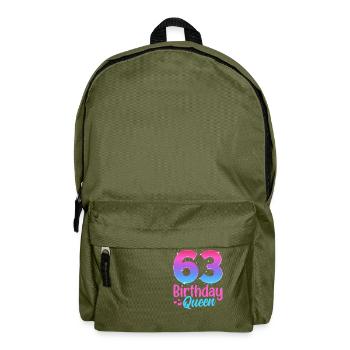 Birthday Queen 63 Geburtstag - Rucksack - Olivgrün - Vorne