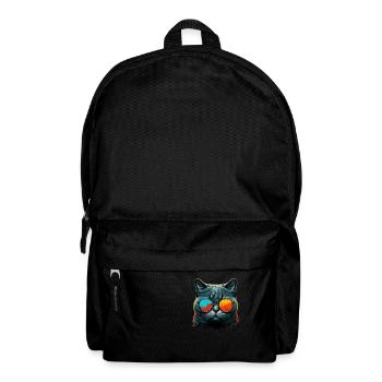 Cool cat with sunglasses - Backpack - black - Front
