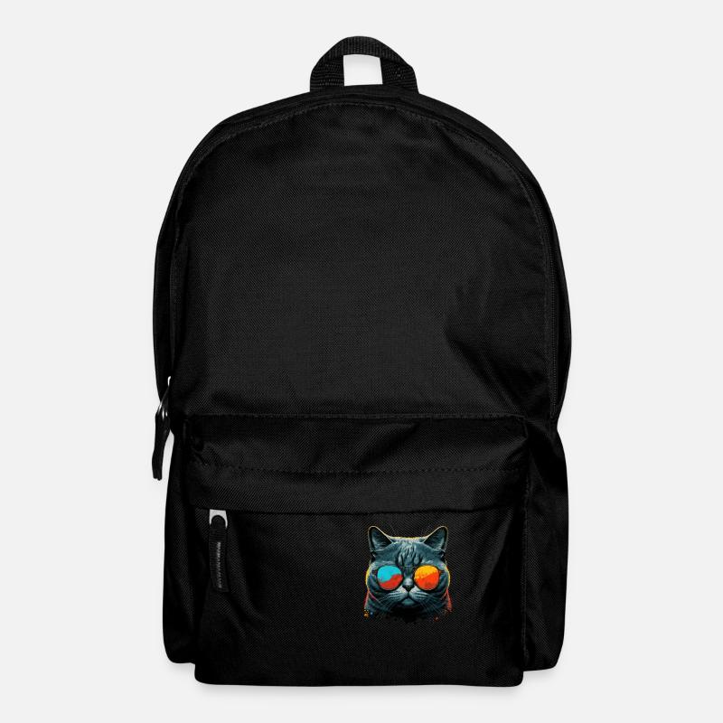 Coole Katze mit Sonnenbrille - Rucksack - Schwarz