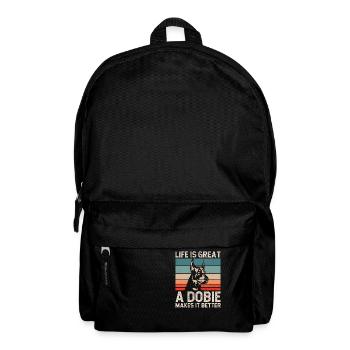 Doberman Pinscher Dog Dobie - Backpack - black - Front