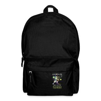 Katze mit Spruch Aus dem Weg ich muss zum Tennis - Rucksack - Schwarz - Vorne