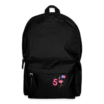 With Flamingo - Girls Birthday 5 Years - Backpack - black - Front