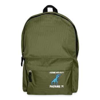 Stefanie Shirt Funny Trex Meme Overbite - Rucksack - Olivgrün - Vorne