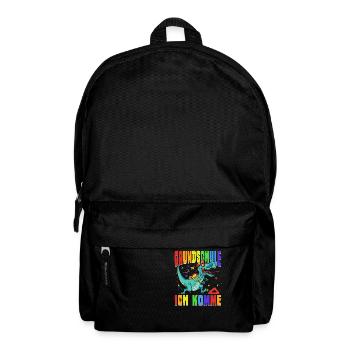 Einschulung Dinosaurier Grundschule 1. Klasse - Rucksack - Schwarz - Vorne