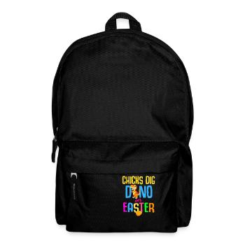 Easter T-rex Dinosaur Rabbit Easter Holiday - Backpack - black - Front