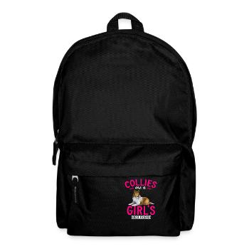 Longhair Collie Rough Collie Dog - Backpack - black - Front