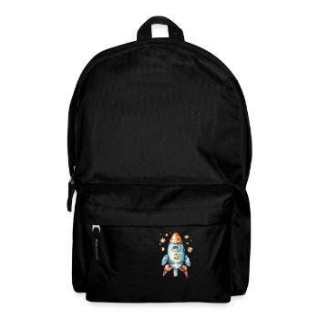 Rocket Watercolors Drawing - Backpack - black - Front