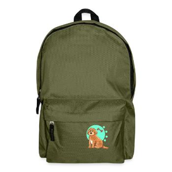 Cockapoo Dog - Backpack - olive green - Front