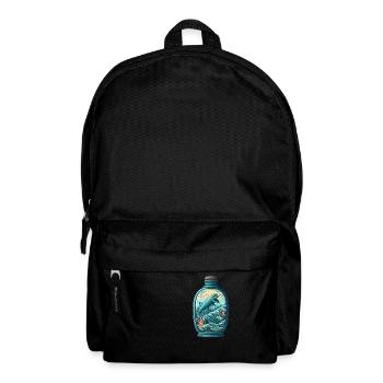 Ozean Flasche Zeichnung - Rucksack - Schwarz - Vorne
