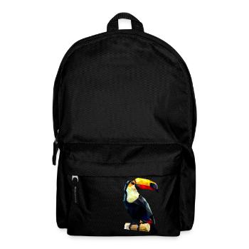 Polygonaler Tukan - Rucksack - Schwarz - Vorne