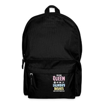 Queen Of The Laundry, Dishes And Everthing Else - Backpack - black - Front