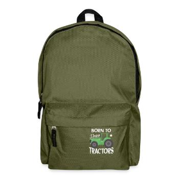 Lustige Kinder Bauernhof Traktor - Rucksack - Olivgrün - Vorne