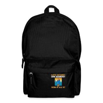 Kaffee Gefährdet Deine Gesundheit Faultier - Rucksack - Schwarz - Vorne