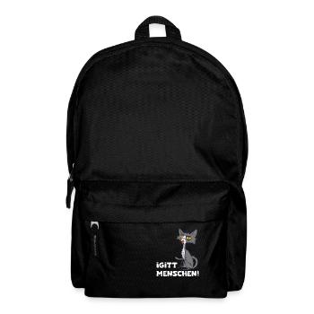 Igitt Menschen, Katze - Rucksack - Schwarz - Vorne