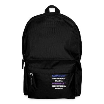 Armut Reichtum Spruch Englisch - Rucksack - Schwarz - Vorne