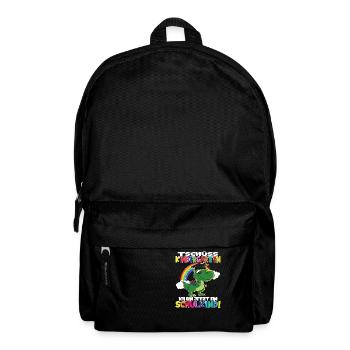 Tschüss Kindergarten Ich Bin Jetzt Ein Schulkind! - Rucksack - Schwarz - Vorne