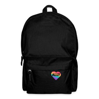 Ally Rainbow Flag Heart pour LGBT Gay Et Lesbienne - Sac à dos - noir - Devant