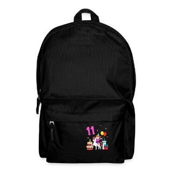 Avec licorne - Anniversaire de fille 11 ans - Sac à dos - noir - Devant