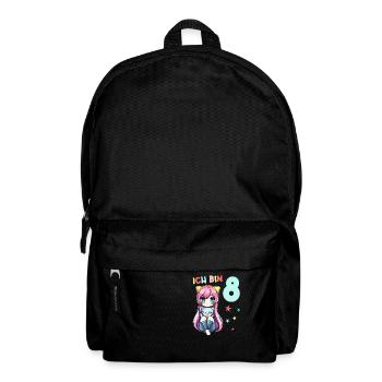 8 Jahre Mädchen Anime Kawaii Katze 8. Geburtstag - Rucksack - Schwarz - Vorne