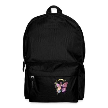 Femme et papillon, Fleurs, Changement, Belle - Sac à dos - noir - Devant