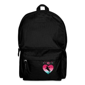Reiterin Pferd Reitsport 10. Geburtstag Pony Reite - Rucksack - Schwarz - Vorne