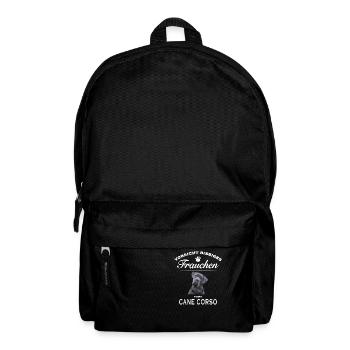 Vorsicht - Bissiges Frauchen - Cane Corso - Rucksack - Schwarz - Vorne