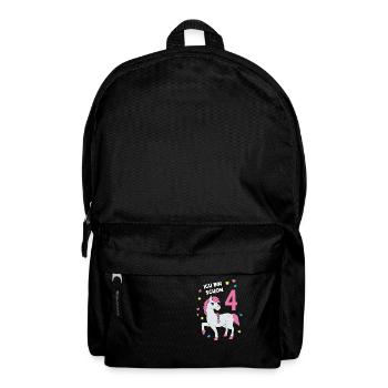 Reiterin Pferd Reitsport 4. Geburtstag Pony Reiten - Rucksack - Schwarz - Vorne