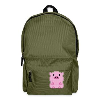 Ein verpixeltes Ferkel - Rucksack - Olivgrün - Vorne