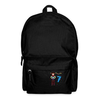 With Cowboy - Boys' Birthday 7 Years - Backpack - black - Front