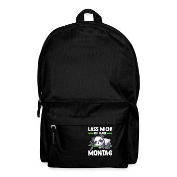 Pandabär Lass Mich Ich Habe Montag - Rucksack - Schwarz - Vorne