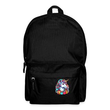 Mignon design de Noël de style licorne pour les enfants - Sac à dos - noir - Devant