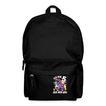 T-Rex fährt Monster Truck Ich bin 5. Geburtstag - Rucksack - Schwarz - Vorne