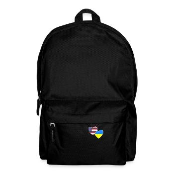 USA American Ukraine Ukrainian Flag Patriotic - Backpack - black - Front