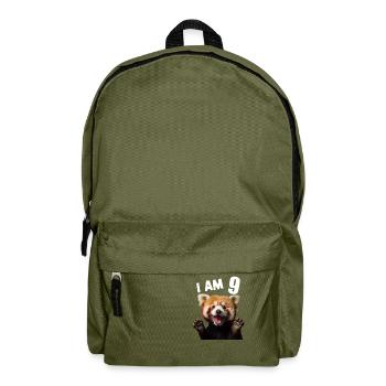 9 Jahre Kleiner Roter Panda Pandas 9. Geburtstag - Rucksack - Olivgrün - Vorne