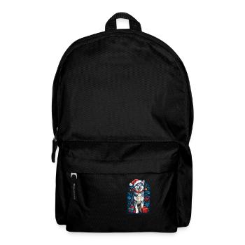 Drôle de Husky sibérien avec chapeau de Père Noël - Sac à dos - noir - Devant