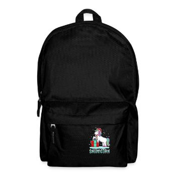 Unicorn with santa hat and christmas gift - Backpack - black - Front