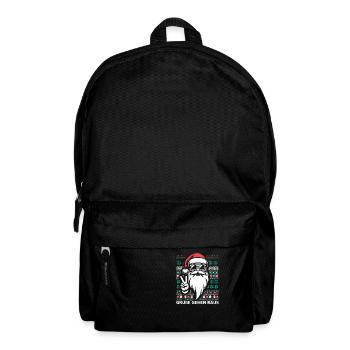 cooler Weihnachtsmann - Rucksack - Schwarz - Vorne