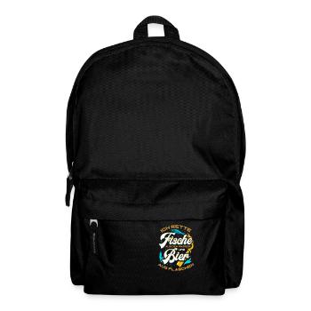 Fische und Bier Angler Geschenk zum Fischen Angeln - Rucksack - Schwarz - Vorne