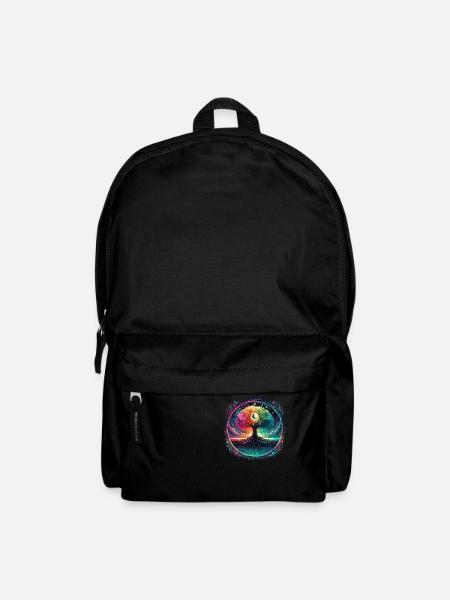 Mondphasen Spirituelle Ästhetik Mystischer Baum - Rucksack - Schwarz