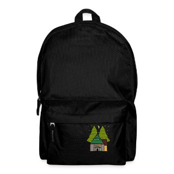 Maison, Nuit, Ciel, Étoilé, Ciel, Habitant de la Forêt - Sac à dos - noir - Devant