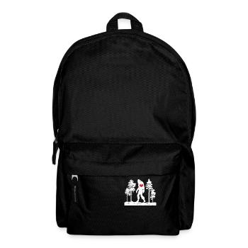 Bigfoot coeur Saint-Valentin Sasquatch amant Couple - Sac à dos - noir - Devant